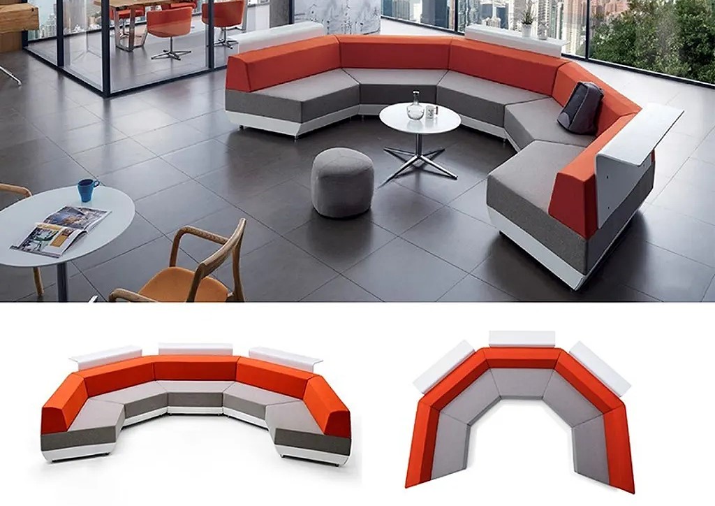 Tekkashop GVVP907 - Sofa sảnh chờ vòng cung phối màu