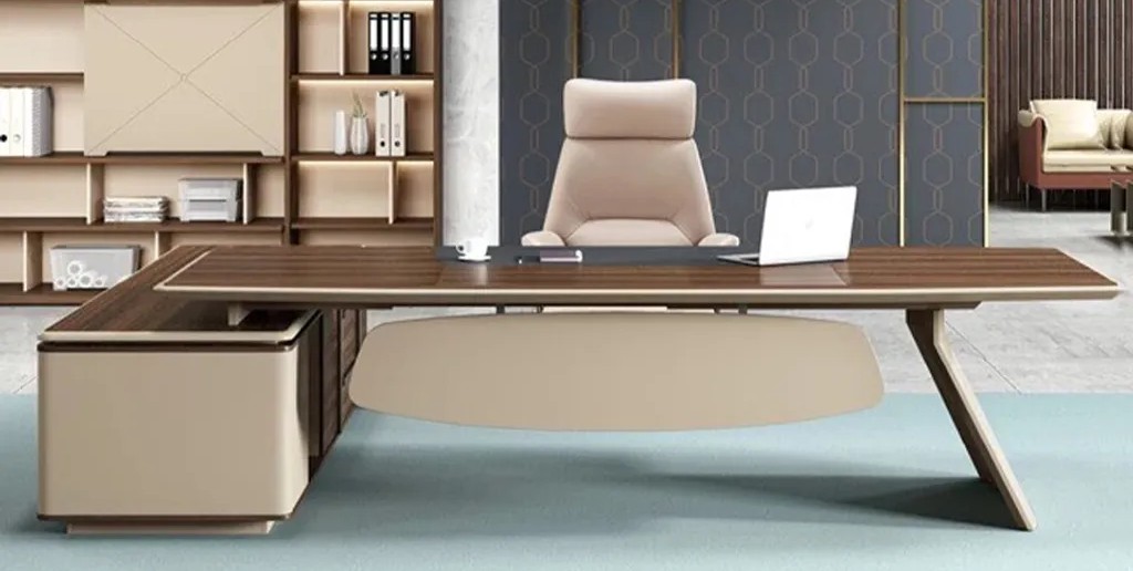 Bàn giám đốc gỗ công nghiệp hiện đại