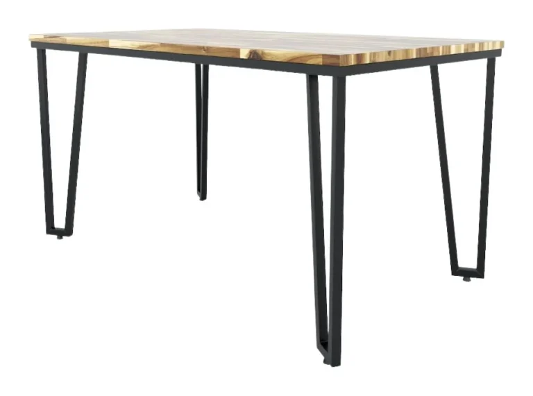Tekkashop Bàn Ăn Chữ Nhật Chân Sắt Thanh Mảnh 1400x800mm Mặt Gỗ Tràm