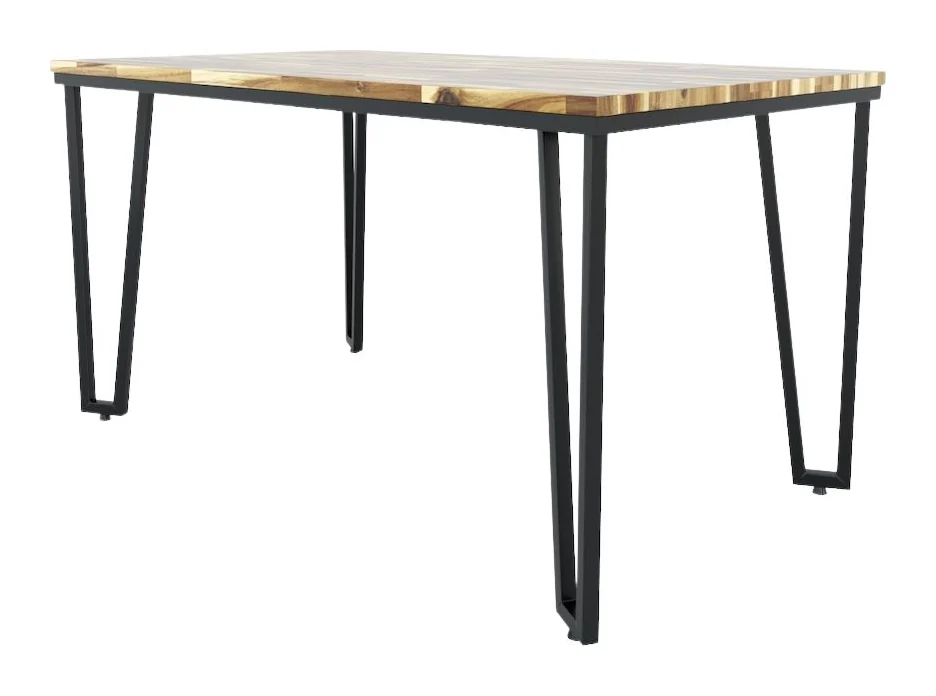 Tekkashop Bàn Ăn Chữ Nhật Chân Sắt Thanh Mảnh 1400x800mm Mặt Gỗ Tràm