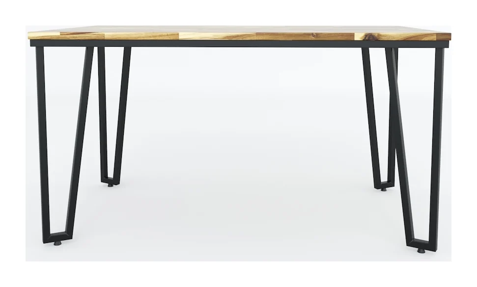 Tekkashop Bàn Ăn Chữ Nhật Chân Sắt Thanh Mảnh 1400x800mm Mặt Gỗ Tràm