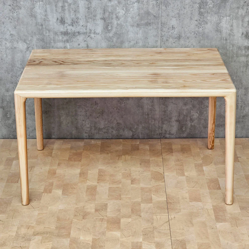 Tekkashop Bàn Ăn Chữ Nhật Tối Giản Góc Bo Tròn Chân Gỗ Tần Bì Tự Nhiên
