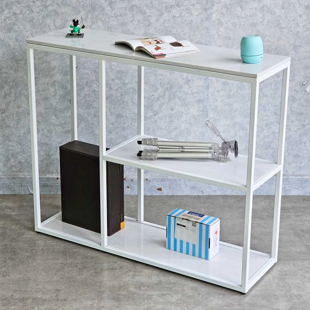 Tekkashop Bàn Console Kệ Đa Tầng Mặt Đá Khung Sắt