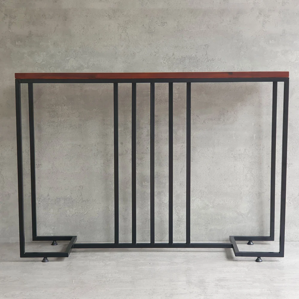 Tekkashop Bàn Console Mặt Gỗ Tràm Khung Sắt Song Đứng