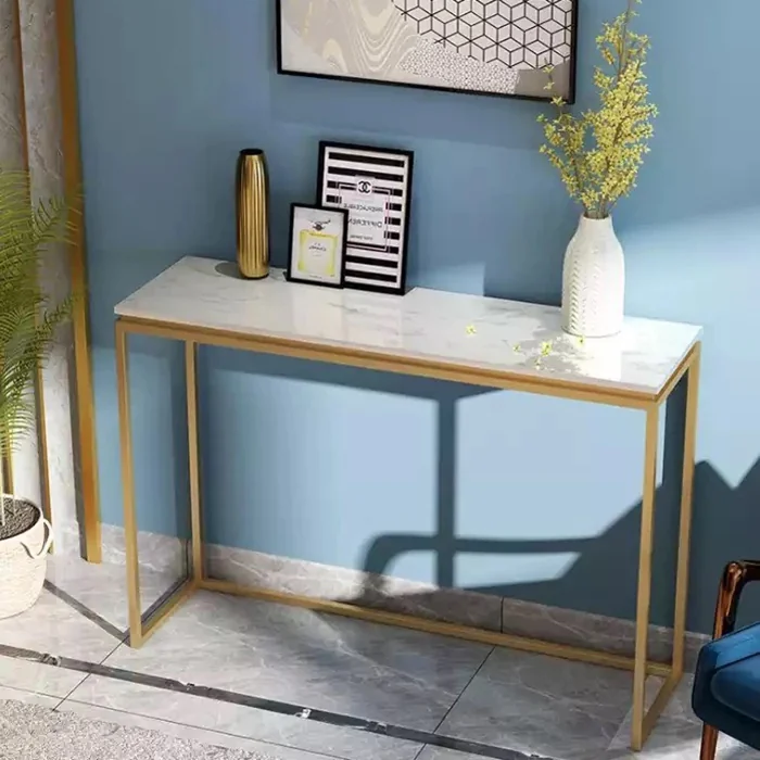 Tekkashop Bàn Console Tối Giản Mặt Đá Khung Sắt Thanh Mảnh