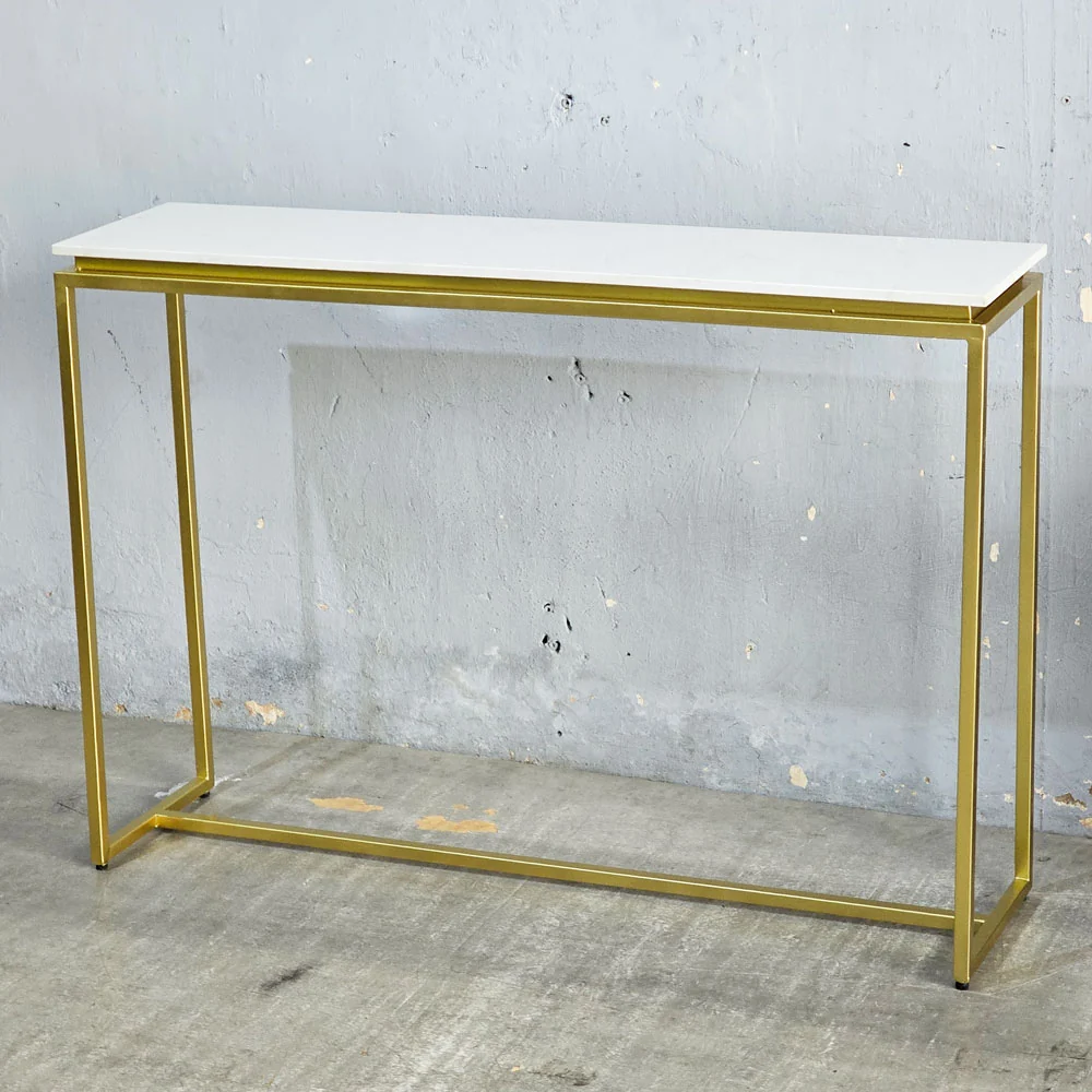 Tekkashop Bàn Console Tối Giản Mặt Đá Khung Sắt Thanh Mảnh