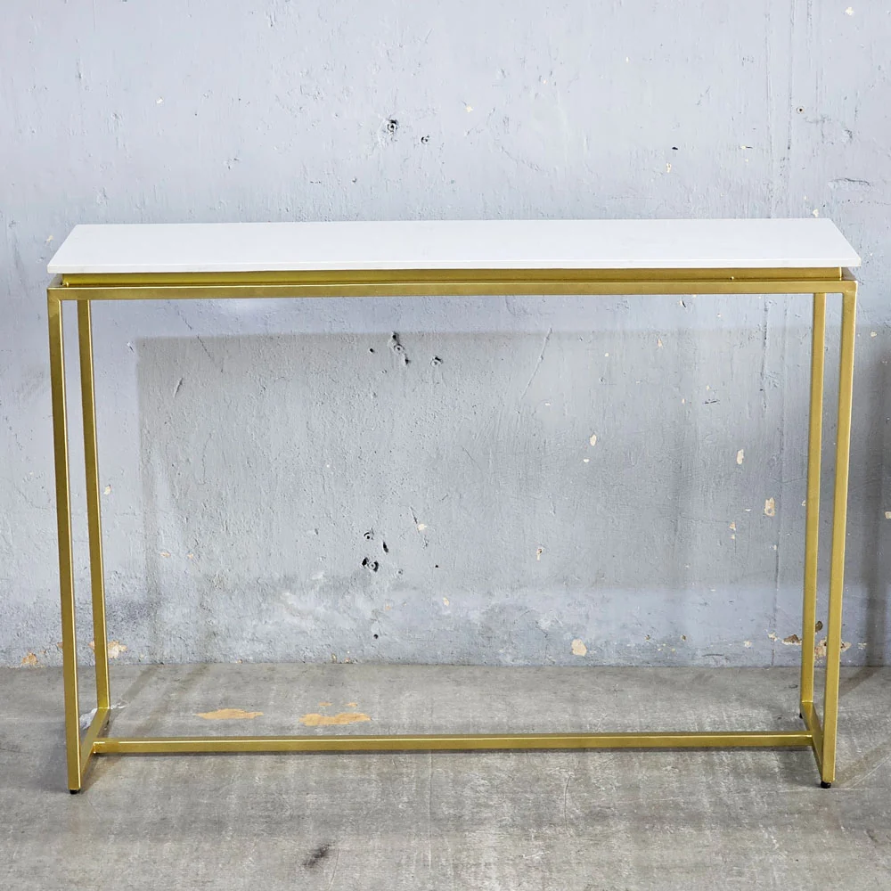 Tekkashop Bàn Console Tối Giản Mặt Đá Khung Sắt Thanh Mảnh