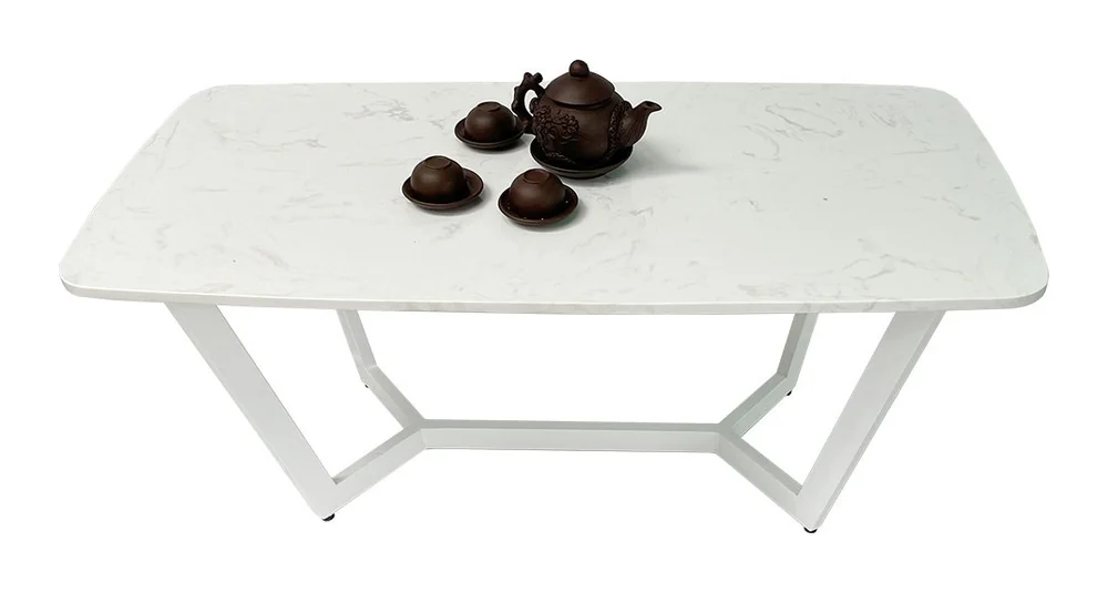 Tekkashop Bàn Sofa Chữ Nhật Mặt Đá Chân Sắt Hình Thang