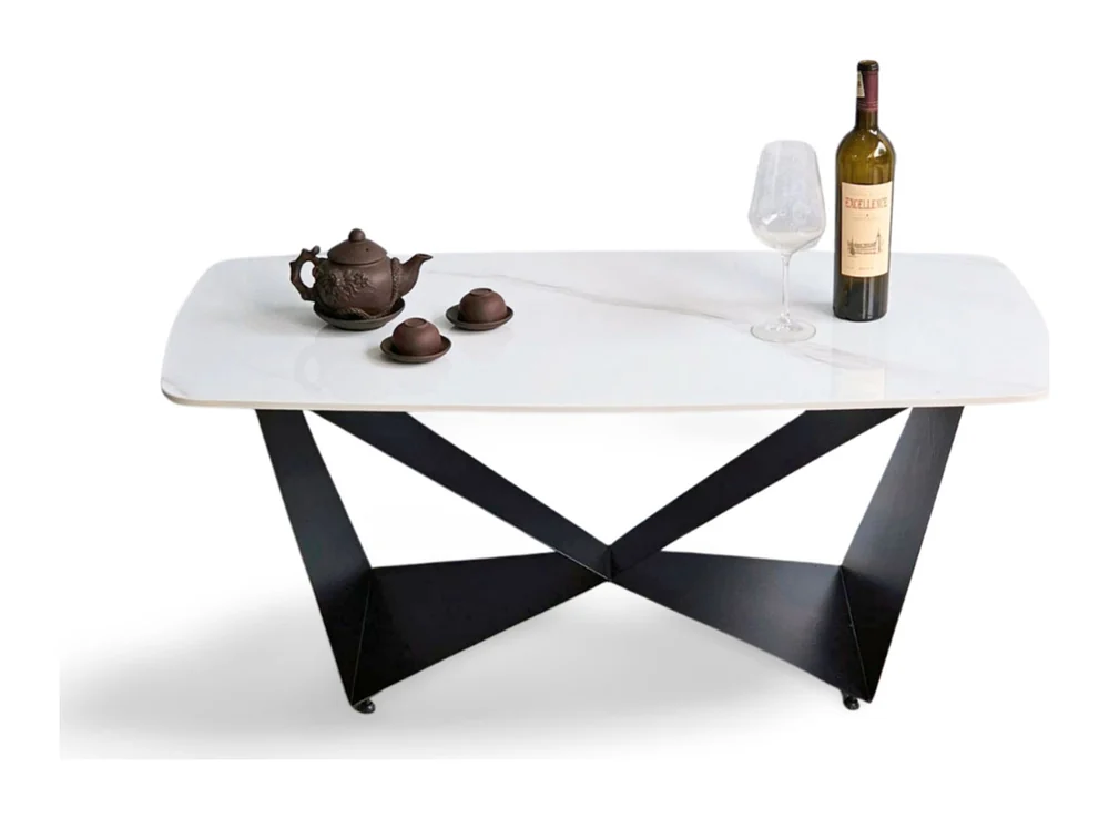 Tekkashop Bàn Sofa Mặt Đá Chân Sắt Chữ W Cách Điệu