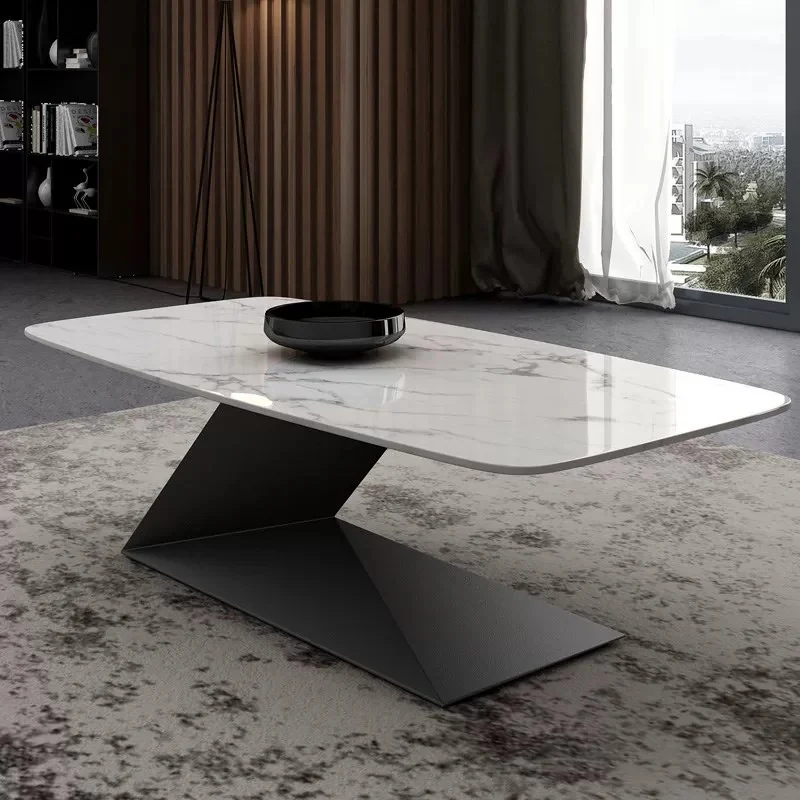 Tekkashop Bàn Sofa Mặt Đá Chân Sắt Tấm Chữ Z