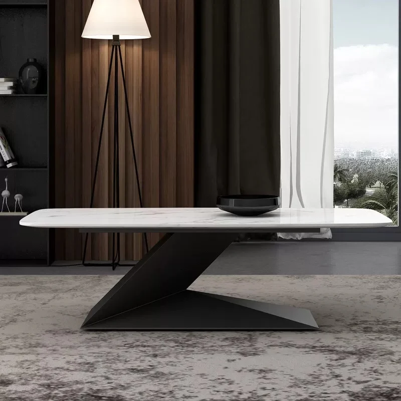 Tekkashop Bàn Sofa Mặt Đá Chân Sắt Tấm Chữ Z