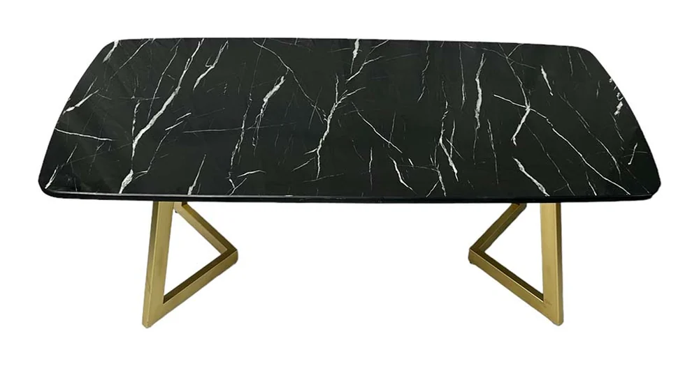 Tekkashop Bàn Sofa Mặt Đá Chân Sắt Tam Giác Mạ Vàng