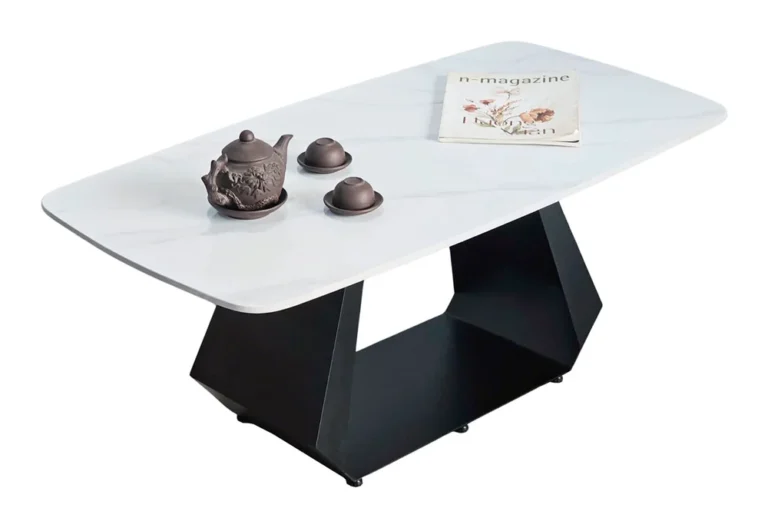 Tekkashop Bàn Sofa Mặt Đá Chân Sắt Tấm Hình Thang