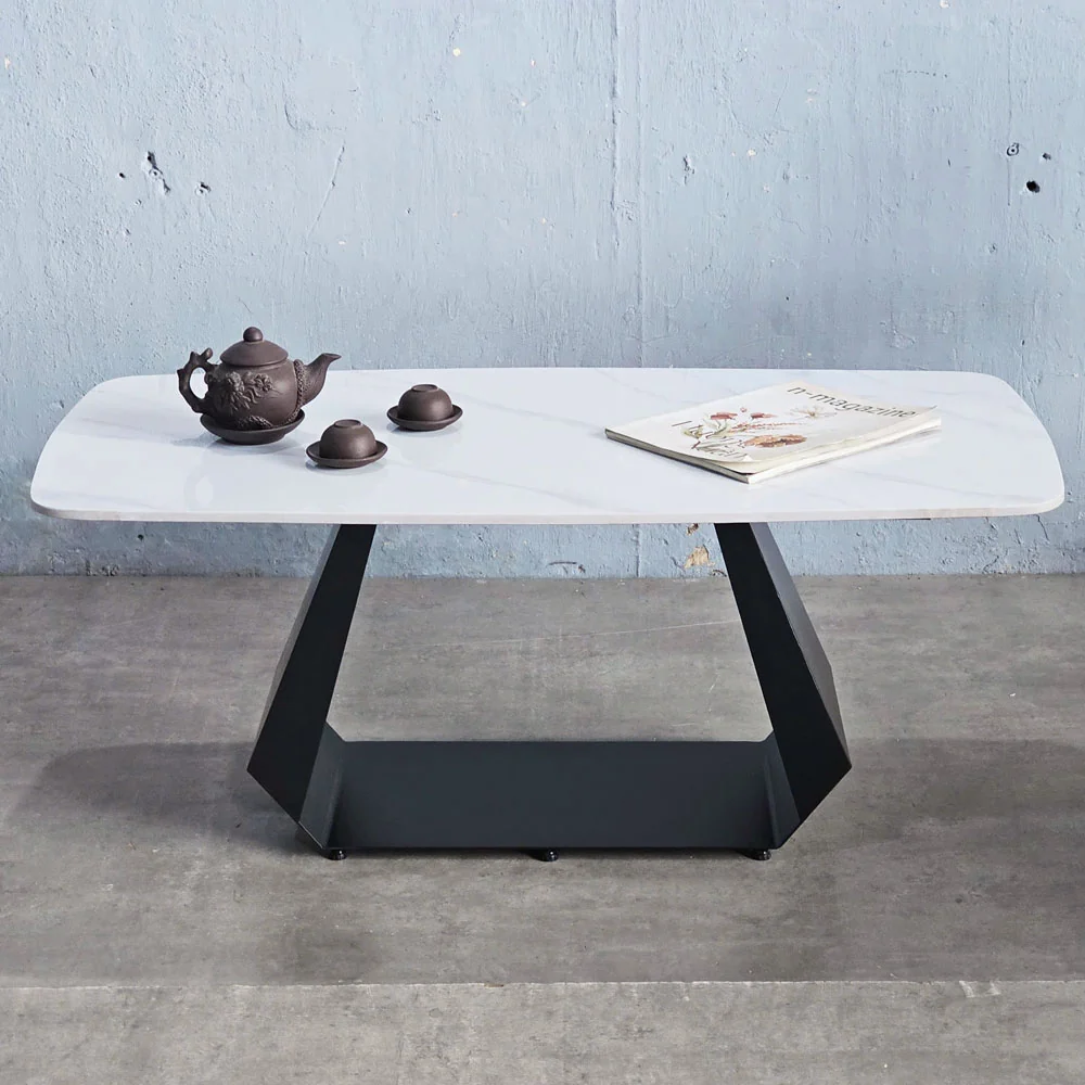 Tekkashop Bàn Sofa Mặt Đá Chân Sắt Tấm Hình Thang