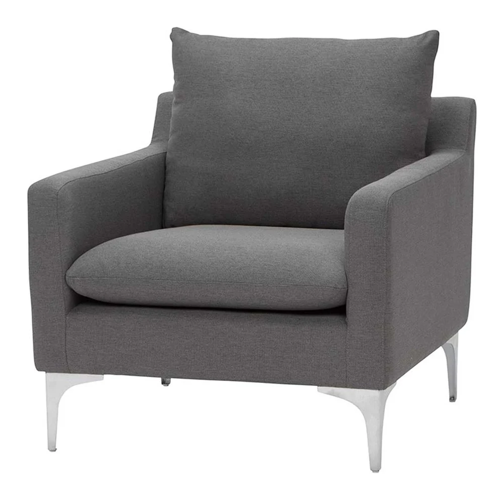 Tekkashop Ghế Sofa Đơn Hiện Đại Nệm Rời Bọc Vải Chân Inox
