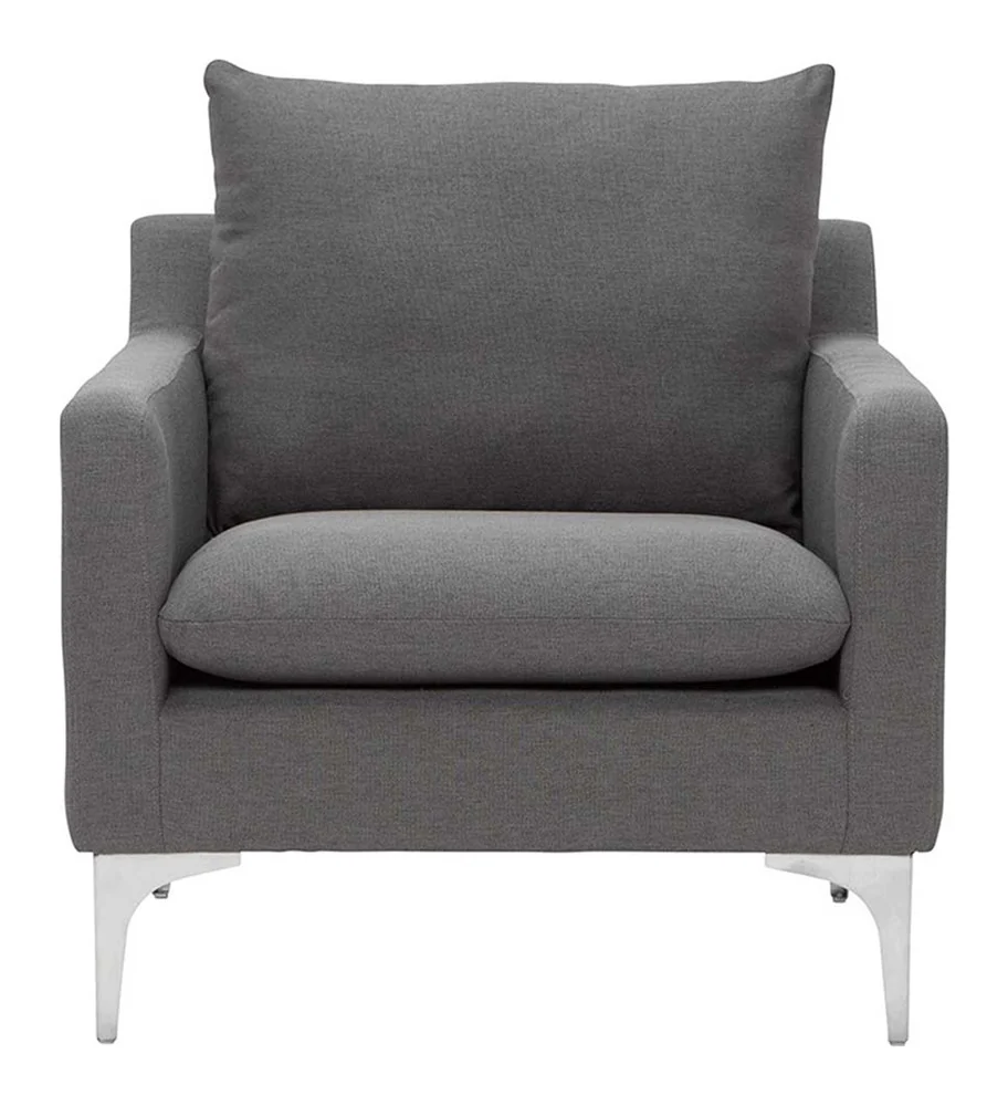 Tekkashop Ghế Sofa Đơn Hiện Đại Nệm Rời Bọc Vải Chân Inox