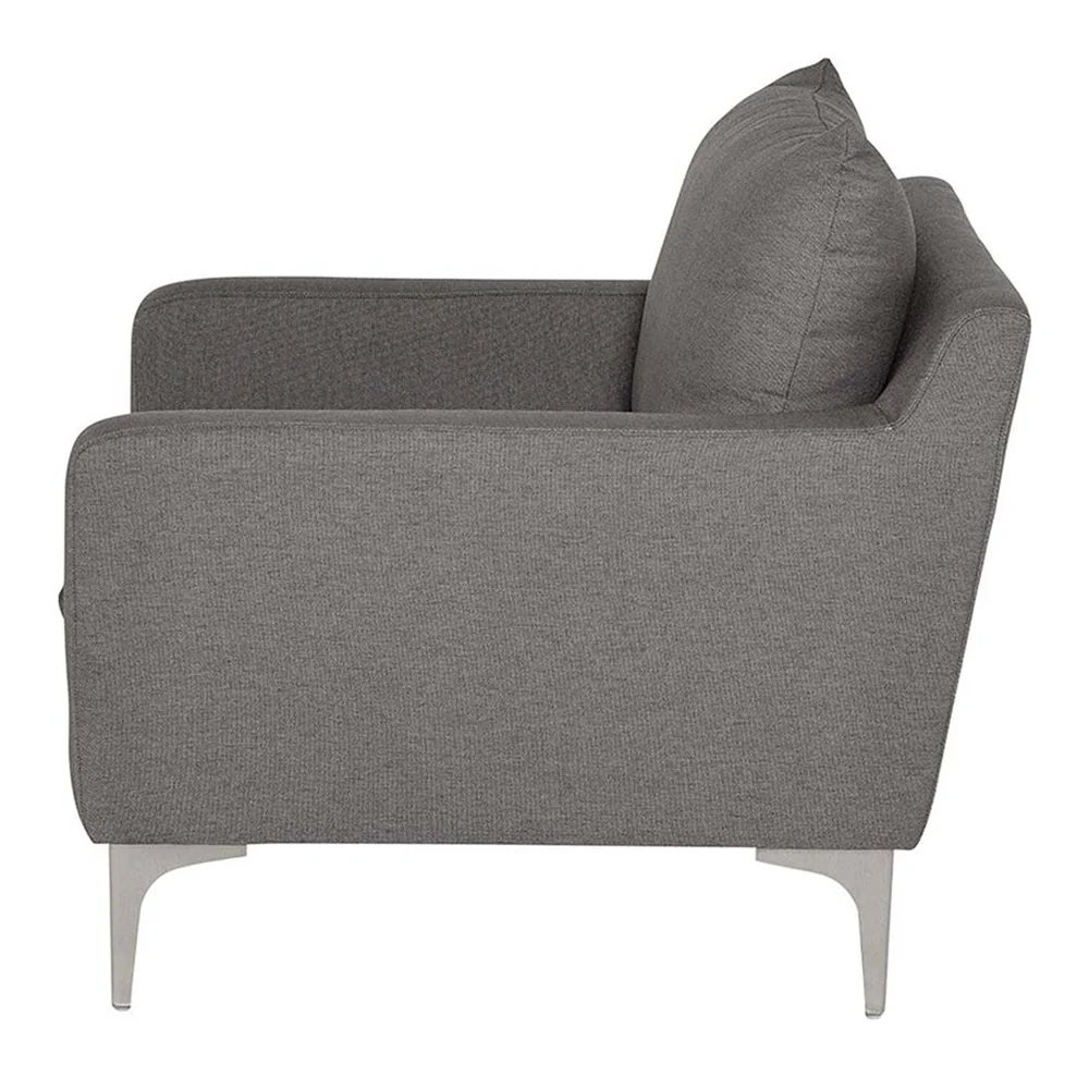 Tekkashop Ghế Sofa Đơn Hiện Đại Nệm Rời Bọc Vải Chân Inox
