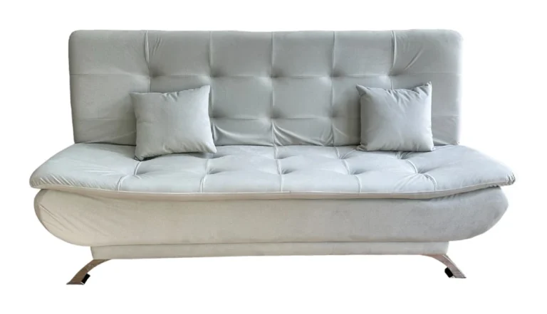 Tekkashop Ghế Sofa Giường Bọc Vải Ngả Lưng Chân Kim Loại