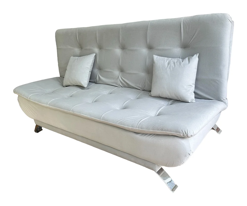 Tekkashop Ghế Sofa Giường Bọc Vải Ngả Lưng Chân Kim Loại