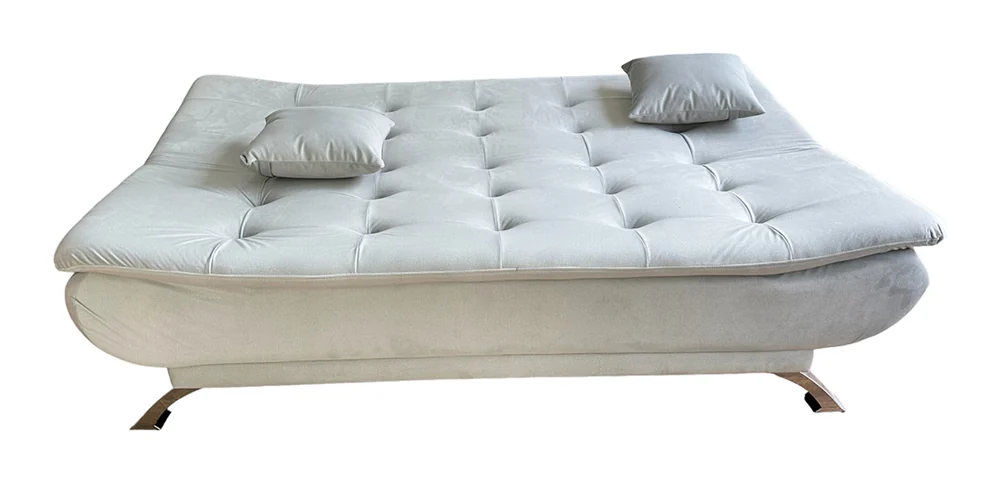Tekkashop Ghế Sofa Giường Bọc Vải Ngả Lưng Chân Kim Loại