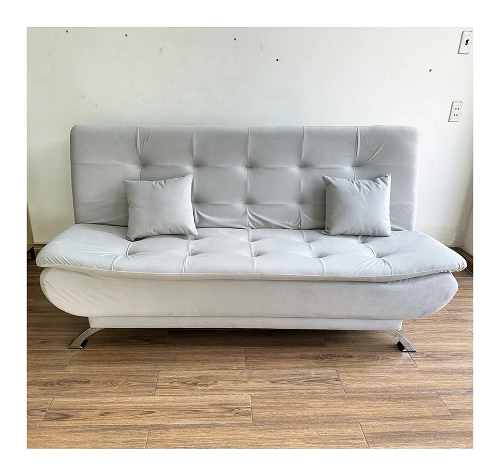 Tekkashop Ghế Sofa Giường Bọc Vải Ngả Lưng Chân Kim Loại
