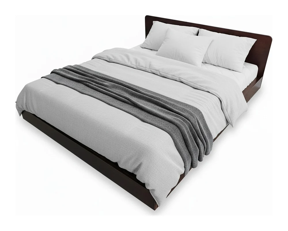 Tekkashop Giường Ngủ Bo Viền Hiện Đại Đầu Giường Bo Cạnh 1200x2000mm Gỗ Cao Su