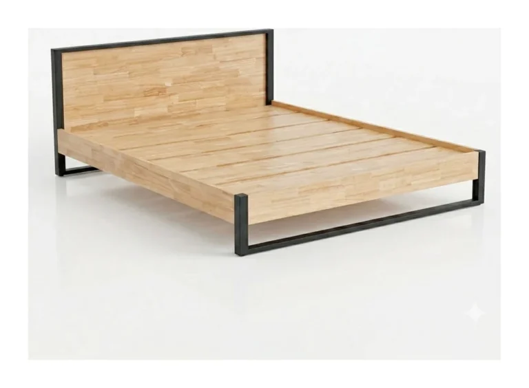 Tekkashop Giường Ngủ Hiện Đại Khung Sắt Chữ U Lắp Ráp 1200x2000mm Gỗ Cao Su
