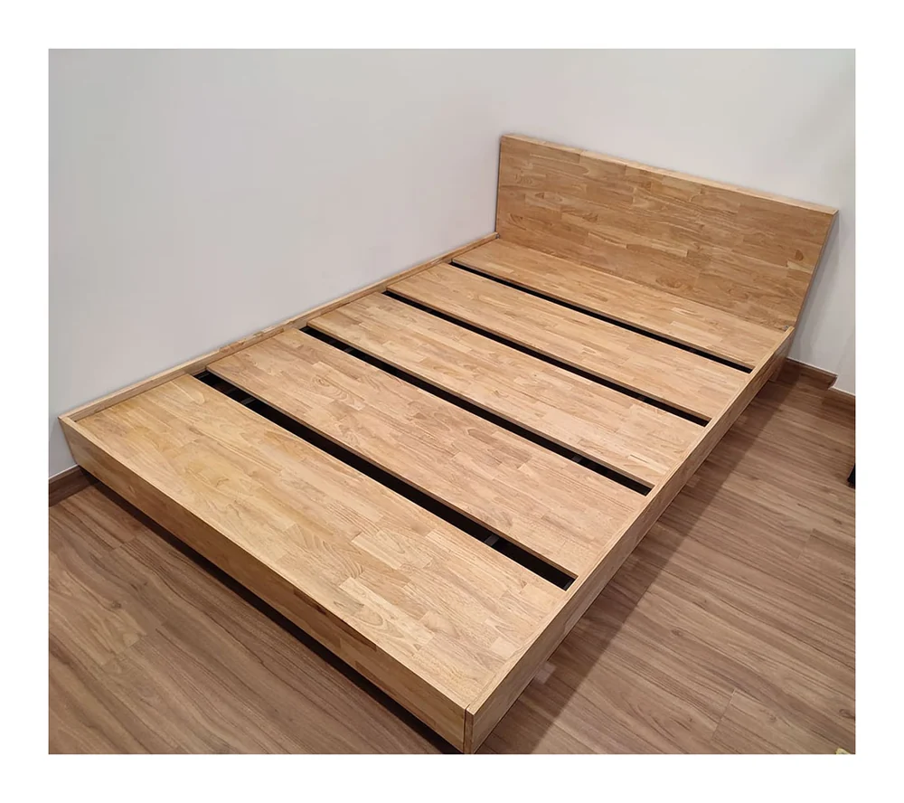 Tekkashop Giường Ngủ Hiện Đại Khung Sắt Lắp Ráp 1200x2000mm Gỗ Cao Su