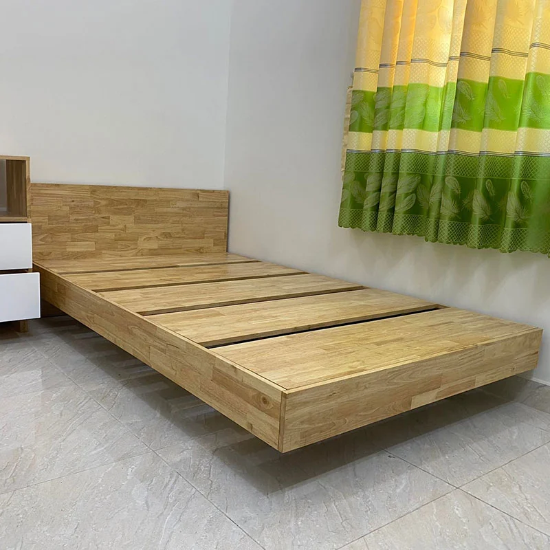 Tekkashop Giường Ngủ Hiện Đại Khung Sắt Lắp Ráp 1200x2000mm Gỗ Cao Su