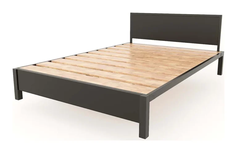 Tekkashop Giường Ngủ Khung Sắt Có Đầu Giường 1200x2000mm Nan Gỗ Cao Su