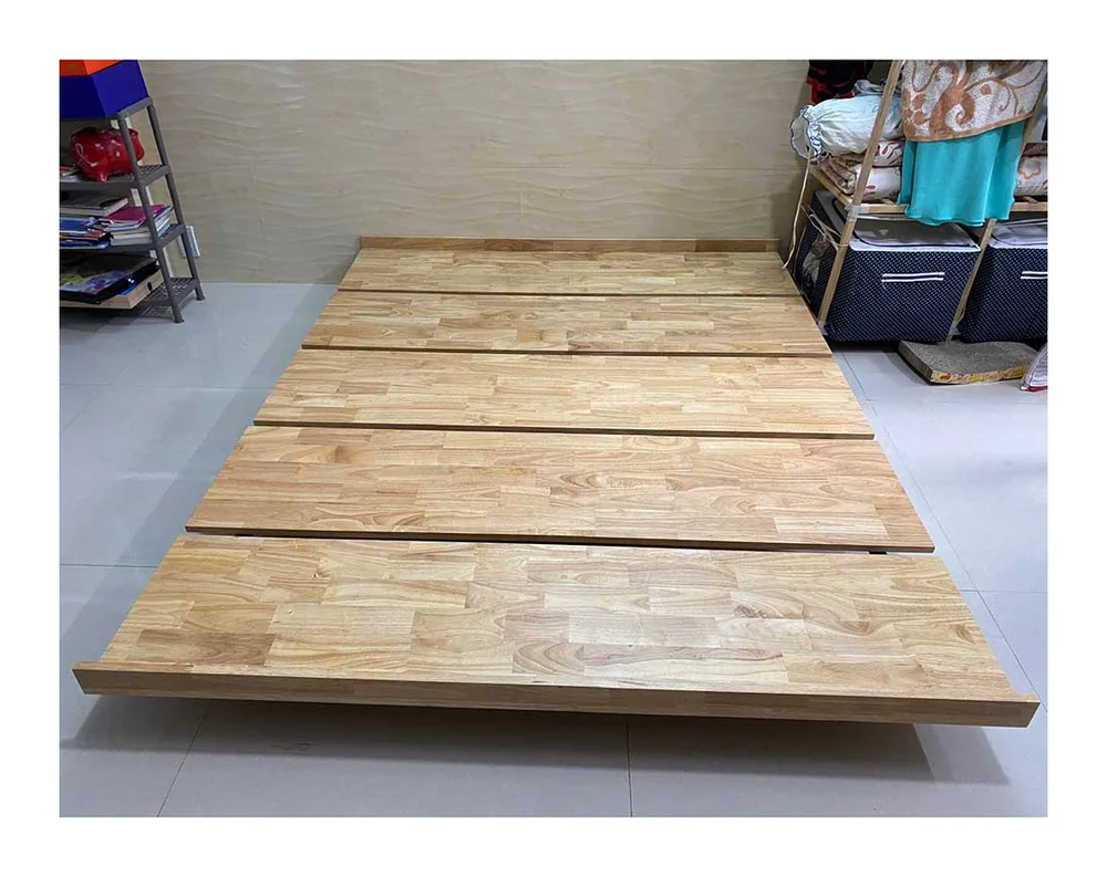 Tekkashop Giường Ngủ Kiểu Bệt Hiện Đại Khung Sắt Lắp Ráp 1200x2000mm Gỗ Cao Su