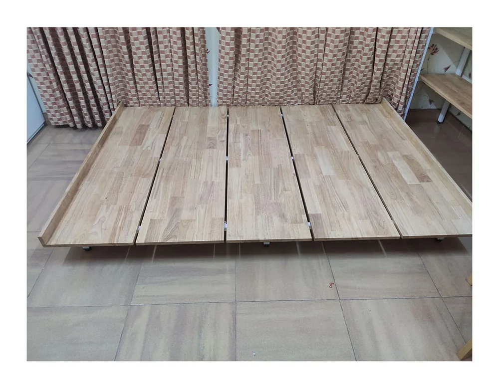 Tekkashop Giường Ngủ Kiểu Bệt Hiện Đại Khung Sắt Lắp Ráp 1200x2000mm Gỗ Cao Su