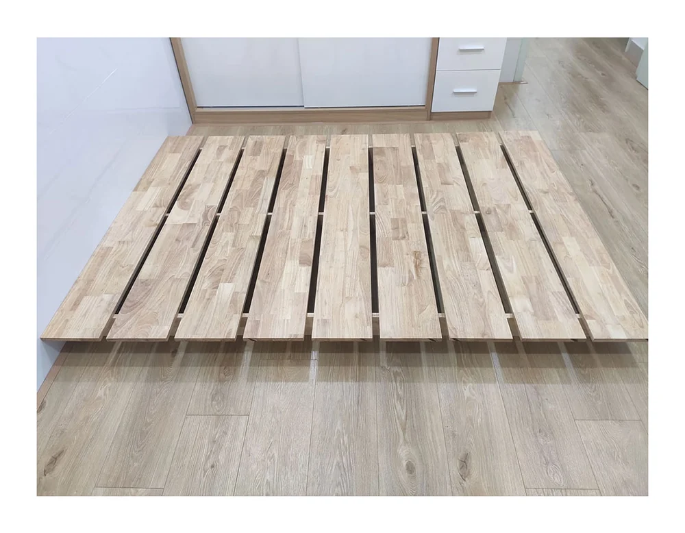 Tekkashop Giường Ngủ Kiểu Bệt Hiện Đại Nan Gỗ 1200x2000mm Gỗ Cao Su