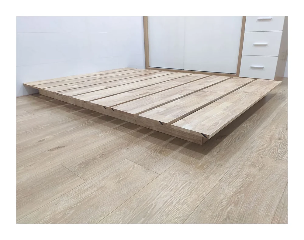 Tekkashop Giường Ngủ Kiểu Bệt Hiện Đại Nan Gỗ 1200x2000mm Gỗ Cao Su