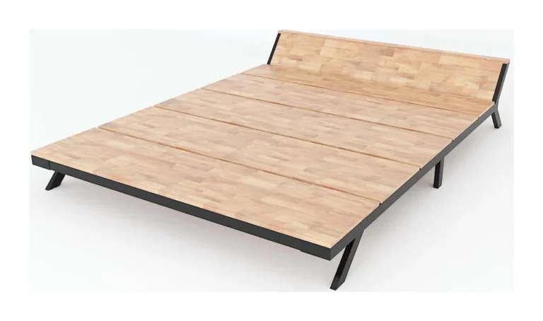 Tekkashop Giường Ngủ Kiểu Nhật Thấp Khung Sắt Lắp Ráp 1200x2000mm Gỗ Cao Su