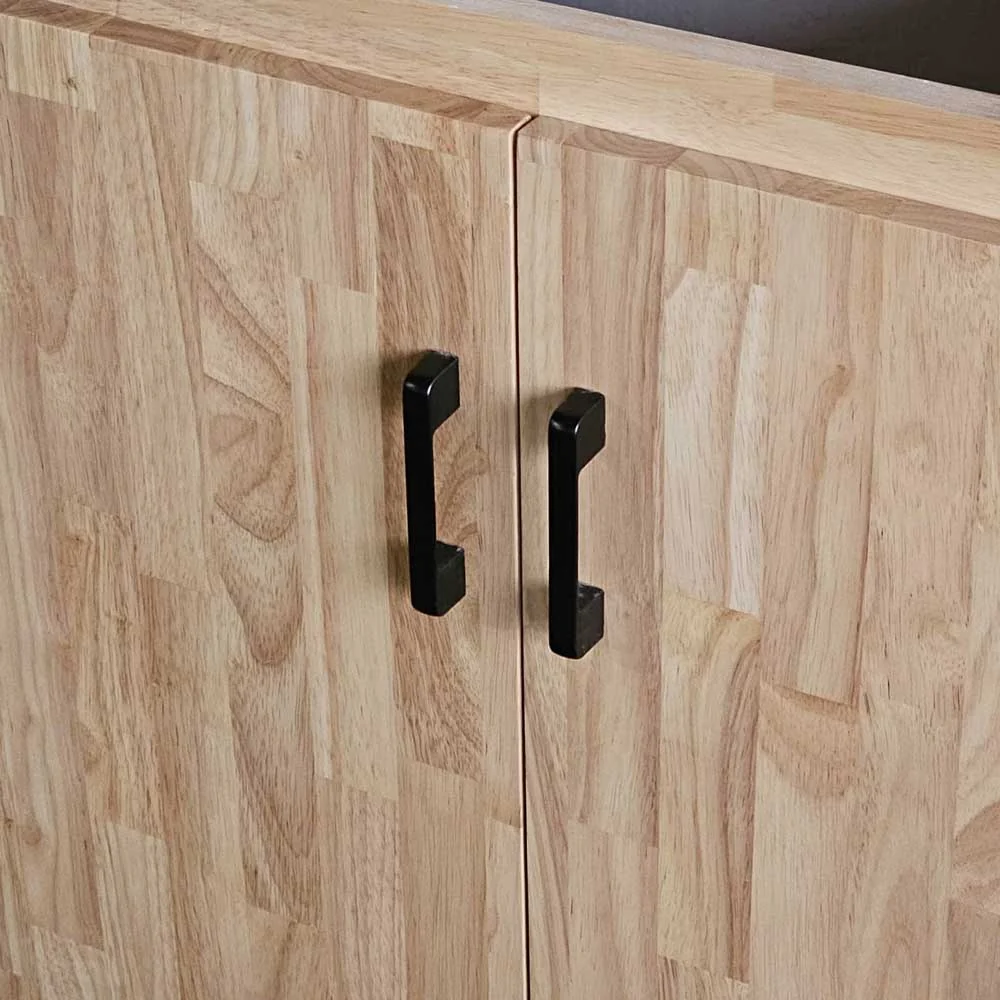 Tekkashop Hệ Tủ Bếp Mini Tủ Trên Và Tủ Dưới Cửa Lưới Mây Gỗ Cao Su