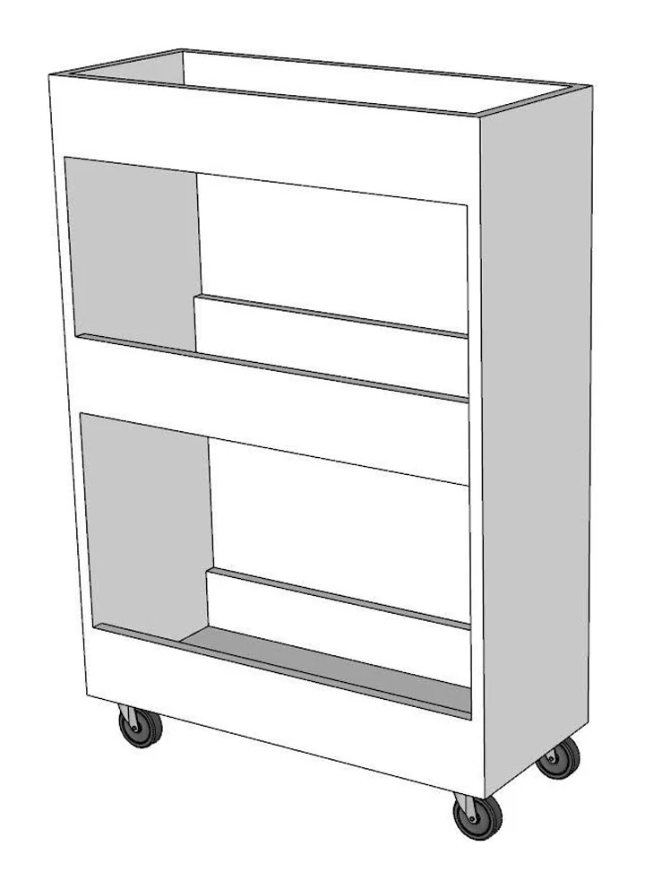 Tekkashop Kệ Gia Vị Di Động Khe Hẹp 3 Tầng Gỗ Cao Su