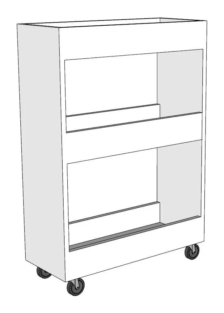 Tekkashop Kệ Gia Vị Di Động Khe Hẹp 3 Tầng Gỗ Cao Su