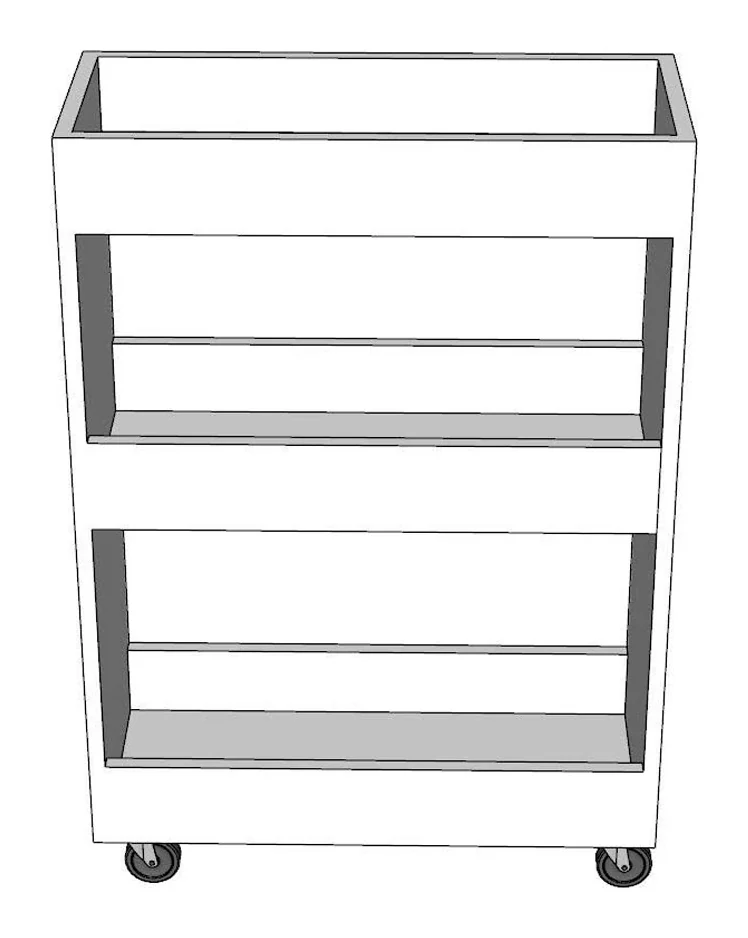 Tekkashop Kệ Gia Vị Di Động Khe Hẹp 3 Tầng Gỗ Cao Su