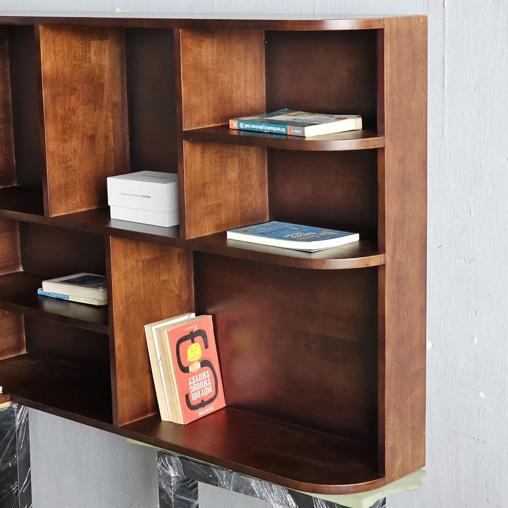Tekkashop Kệ Góc Treo Tường Chữ L Nhiều Ngăn Gỗ Cao Su