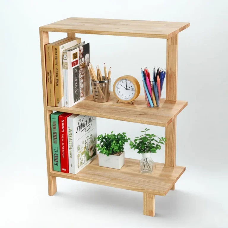 Tekkashop Kệ Góc Tường 3 Tầng Nhỏ Gọn Gỗ Cao Su