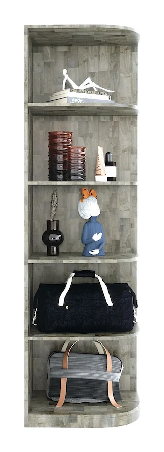 Tekkashop Kệ Góc Tường 5 Tầng Dáng Cao Gỗ Cao Su