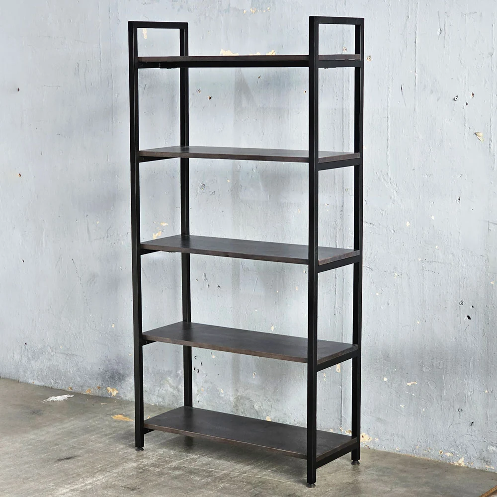 Tekkashop Kệ Trang Trí 5 Tầng Tối Giản Khung Sắt Gỗ Cao Su