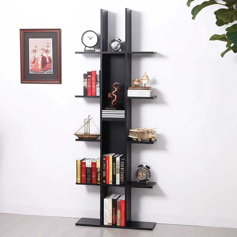 Tekkashop Kệ Trang Trí Dáng Cây Tối Giản Gỗ Cao Su