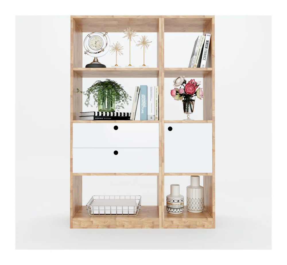 Tekkashop Kệ Trang Trí Đơn Giản Có Hộc Kéo Và Cửa Trượt Gỗ Cao Su