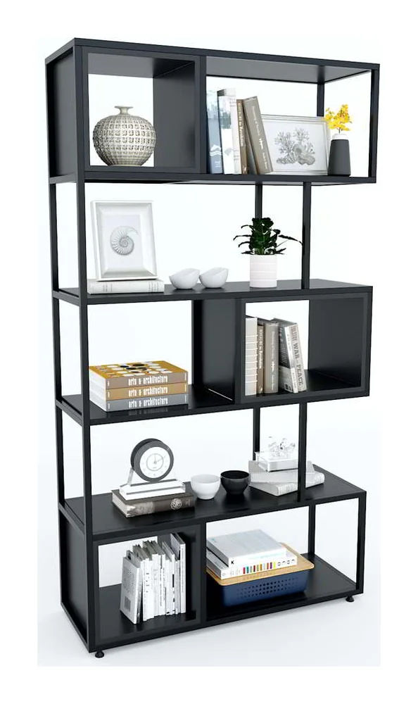 Tekkashop Kệ Trang Trí Hộp So Le Khung Sắt Gỗ Cao Su