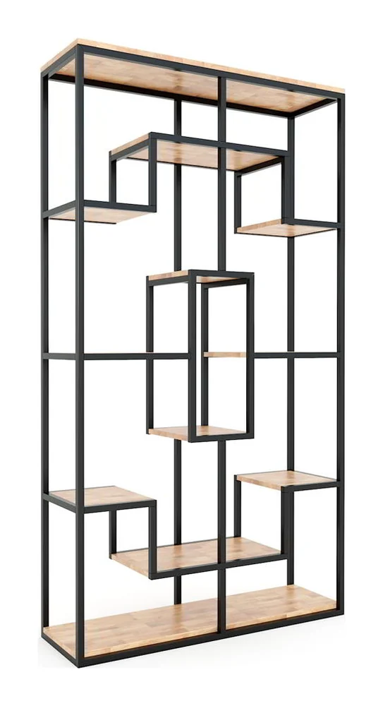 Tekkashop Kệ Trang Trí Ô Hình Chữ Thập Khung Sắt Gỗ Cao Su