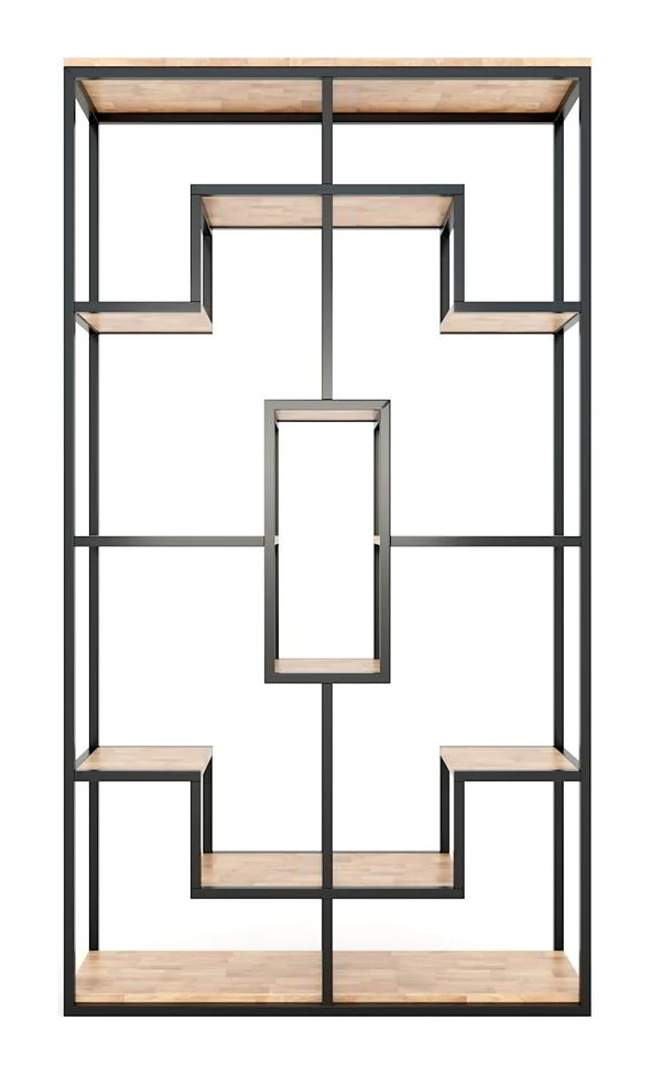 Tekkashop Kệ Trang Trí Ô Hình Chữ Thập Khung Sắt Gỗ Cao Su
