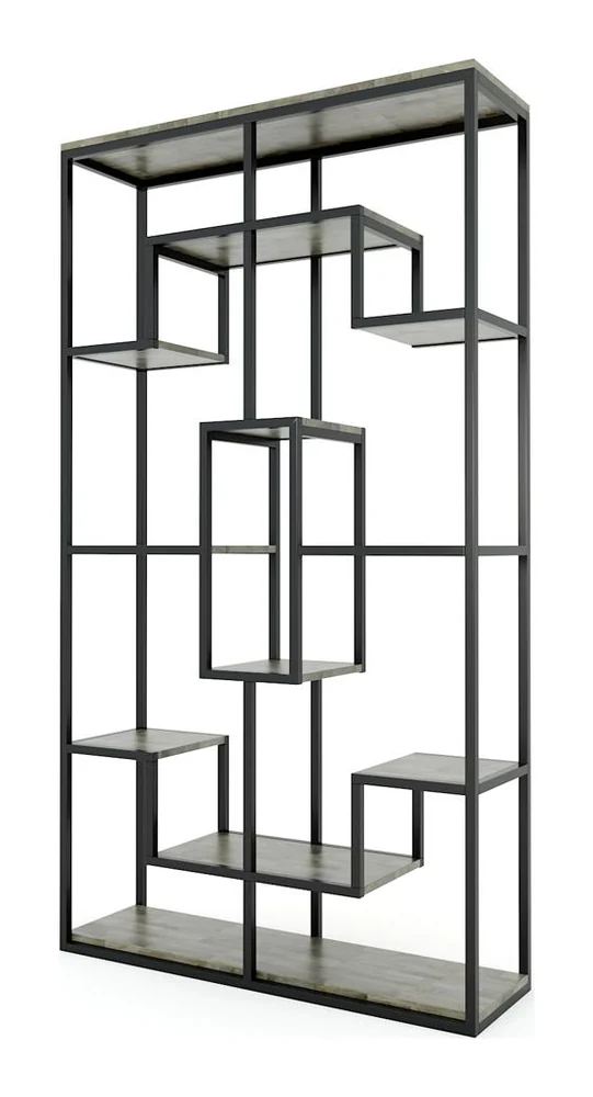 Tekkashop Kệ Trang Trí Ô Hình Chữ Thập Khung Sắt Gỗ Cao Su