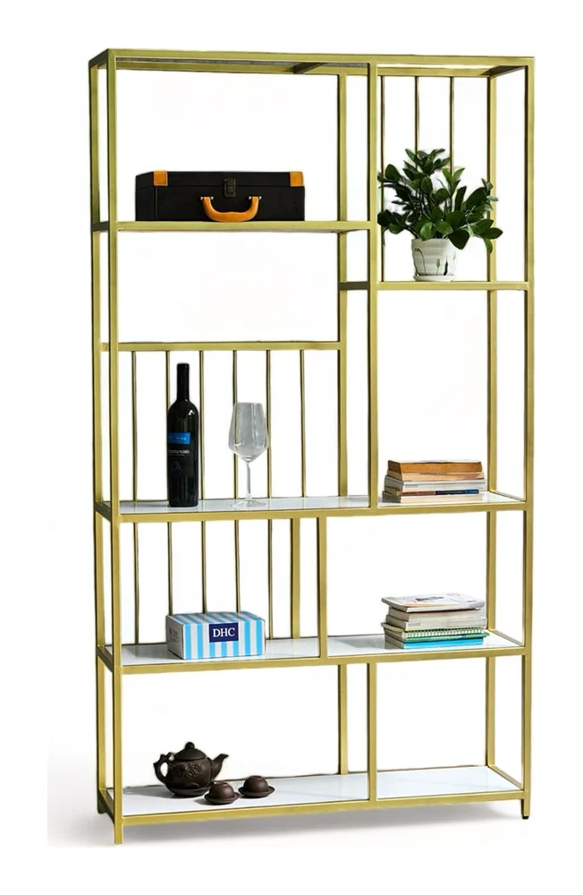 Tekkashop Kệ Trang Trí Trưng Bày Nhiều Ô Hiện Đại Khung Sắt Mặt Gỗ